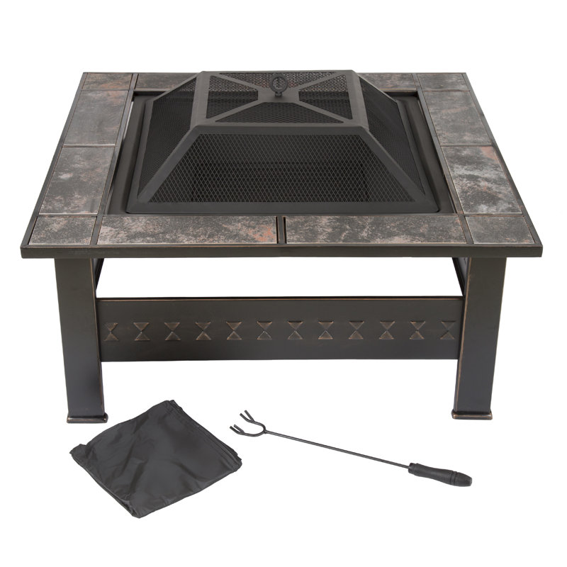 Pure Garden Steel Wood Burning Fire Pit Table & Reviews Wayfair